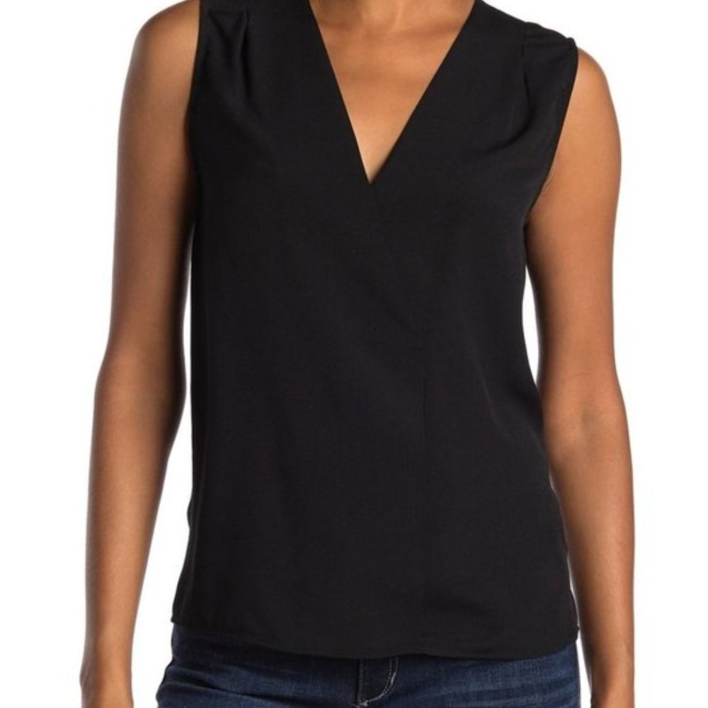 NEW French Connection Sleeveless V-Neck Black Blouse - Size XS